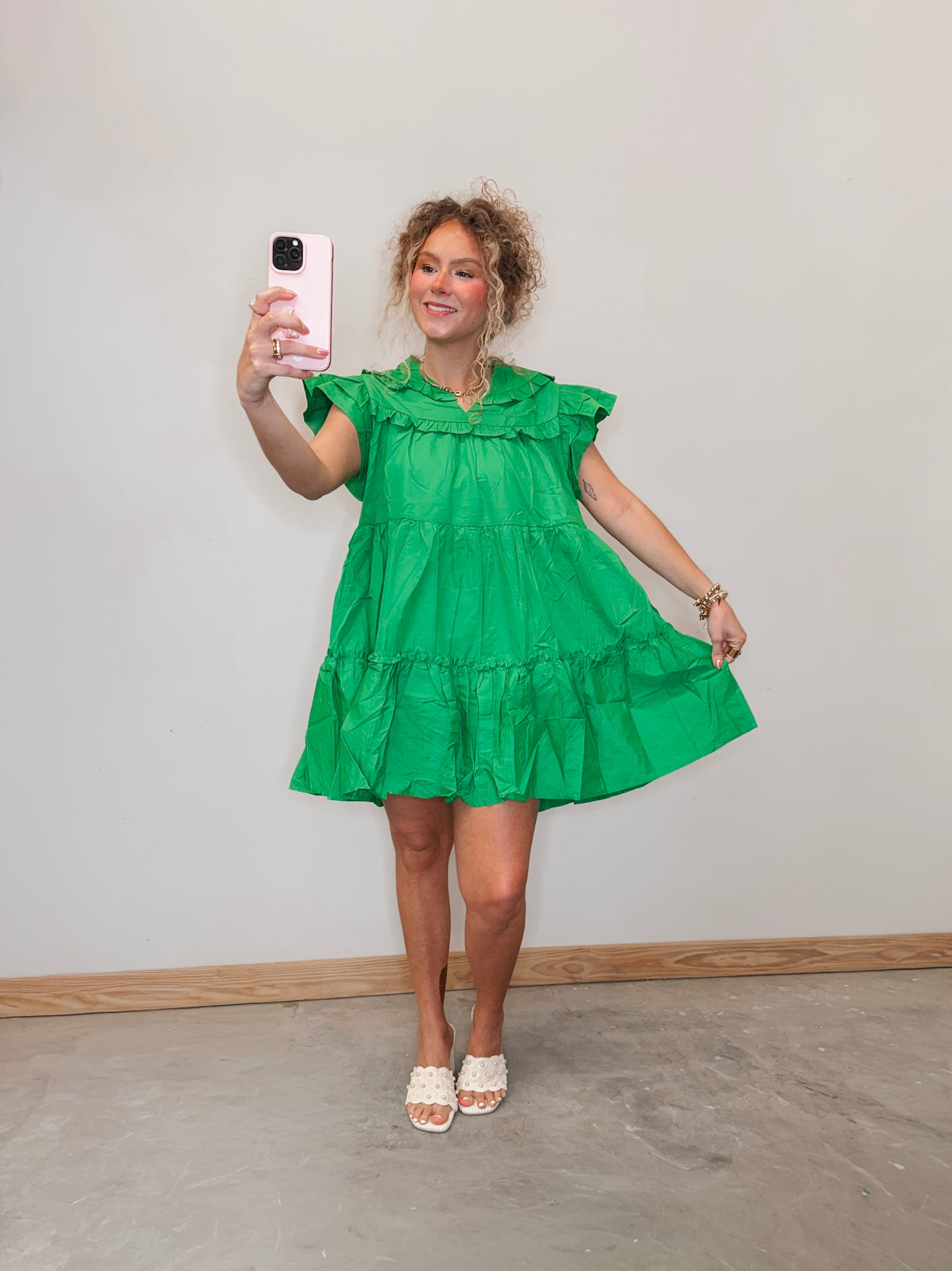 Subtle Sweetness Dress in Kelly Green
