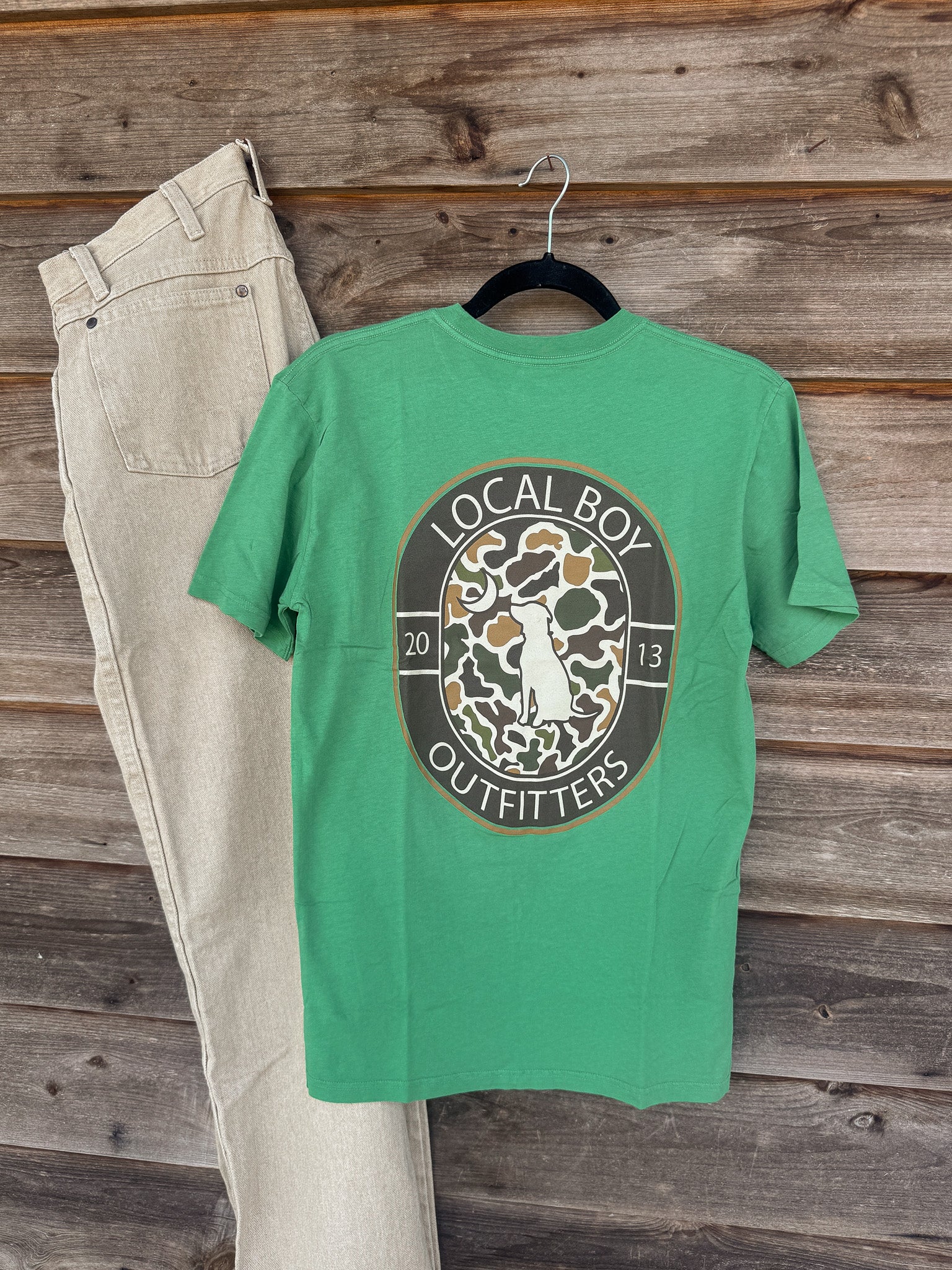 Men's Local Boy Vintage Crest T-Shirt in Light Green