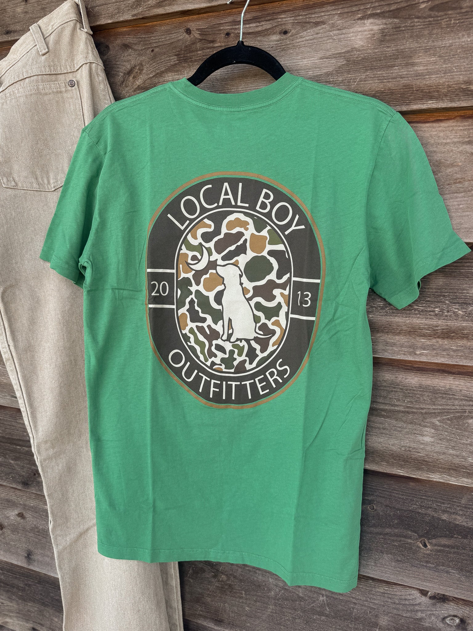 Men's Local Boy Vintage Crest T-Shirt in Light Green