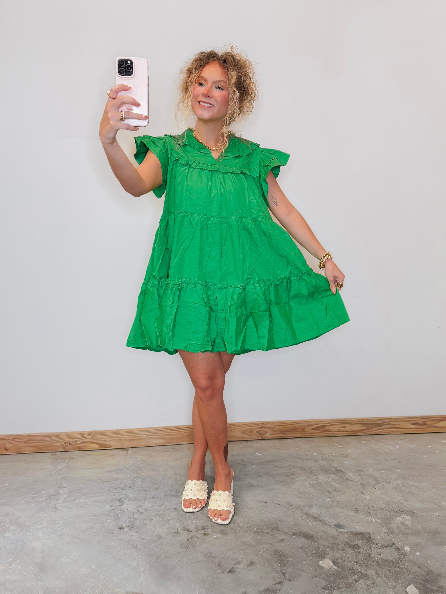 Subtle Sweetness Dress in Kelly Green