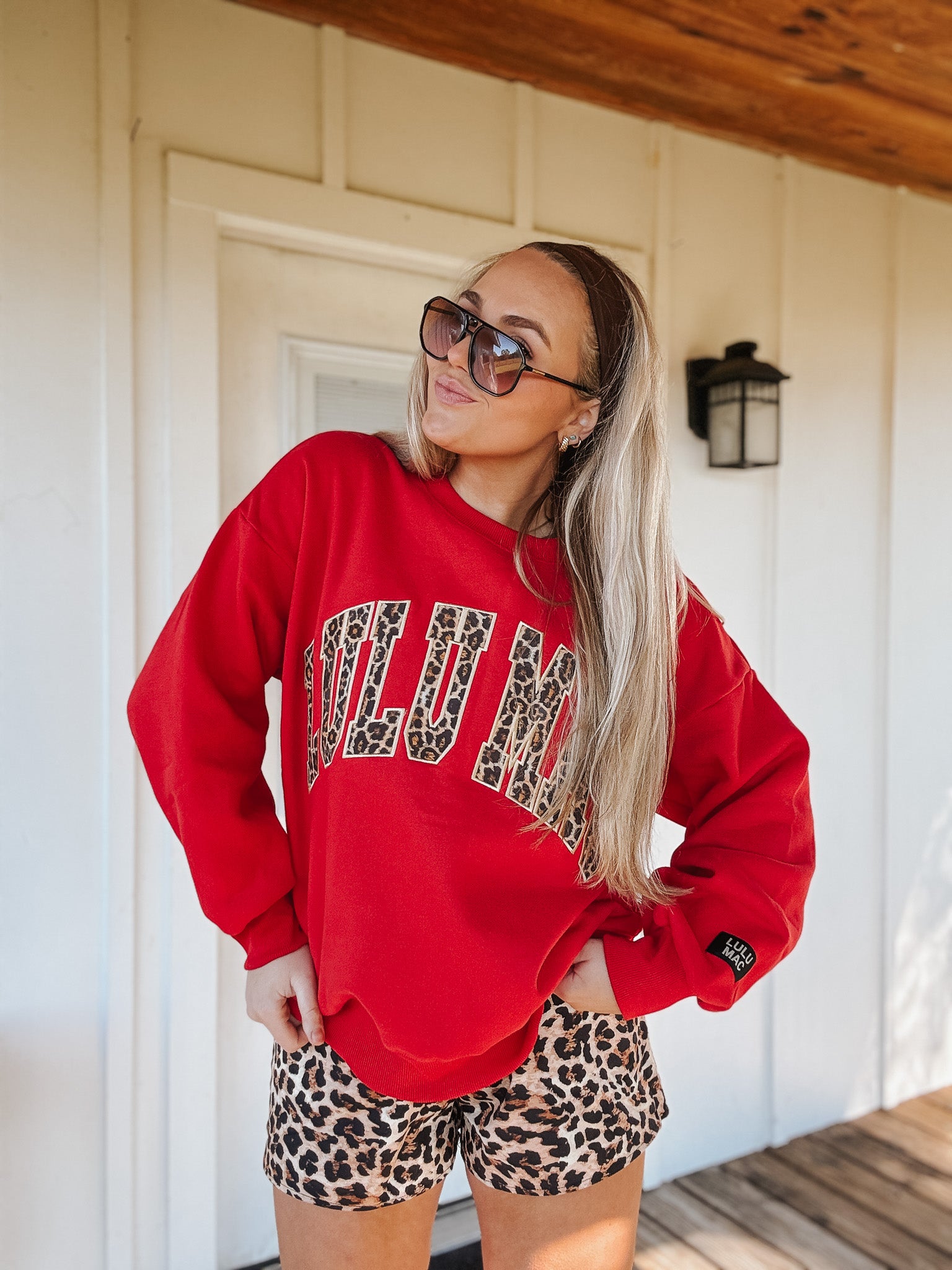 Lulu Mac Sweatshirt in Red Leopard
