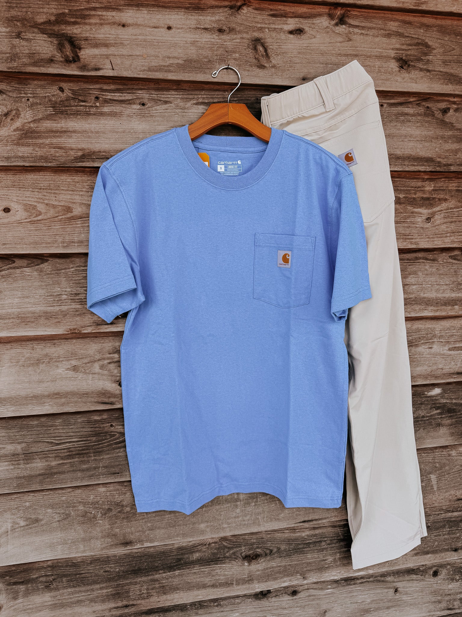 Carhartt Men's Iconic K87 Loose Fit Pocket T-Shirt in Tranquil Blue