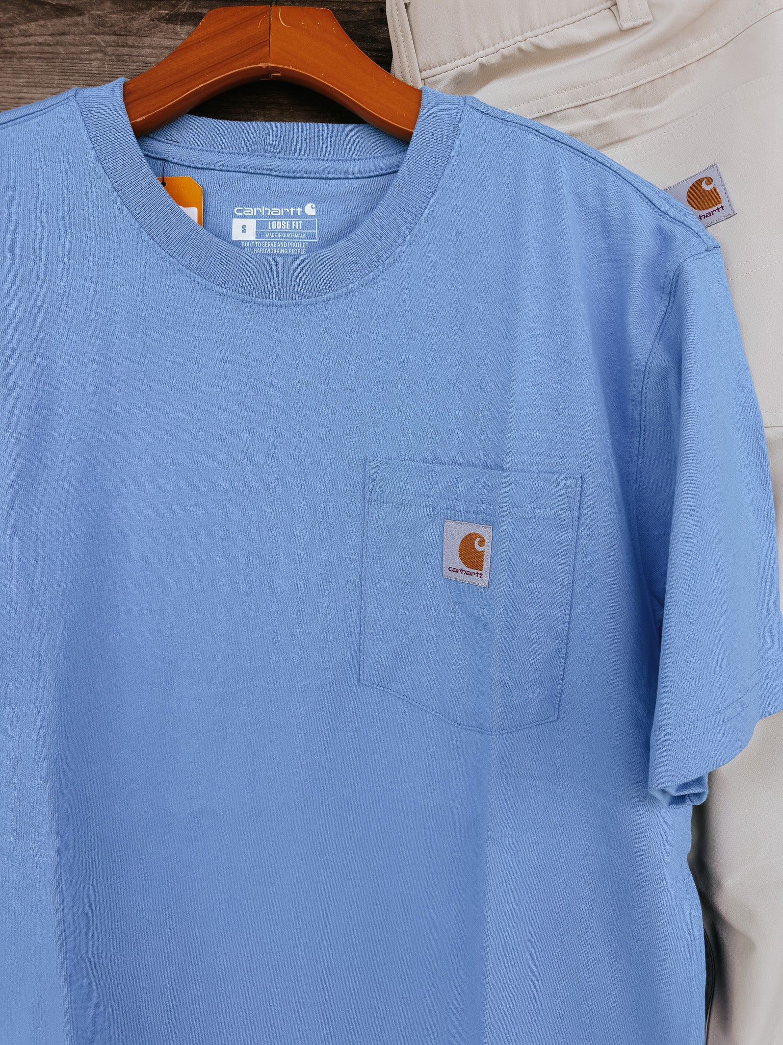 Carhartt Men's Iconic K87 Loose Fit Pocket T-Shirt in Tranquil Blue