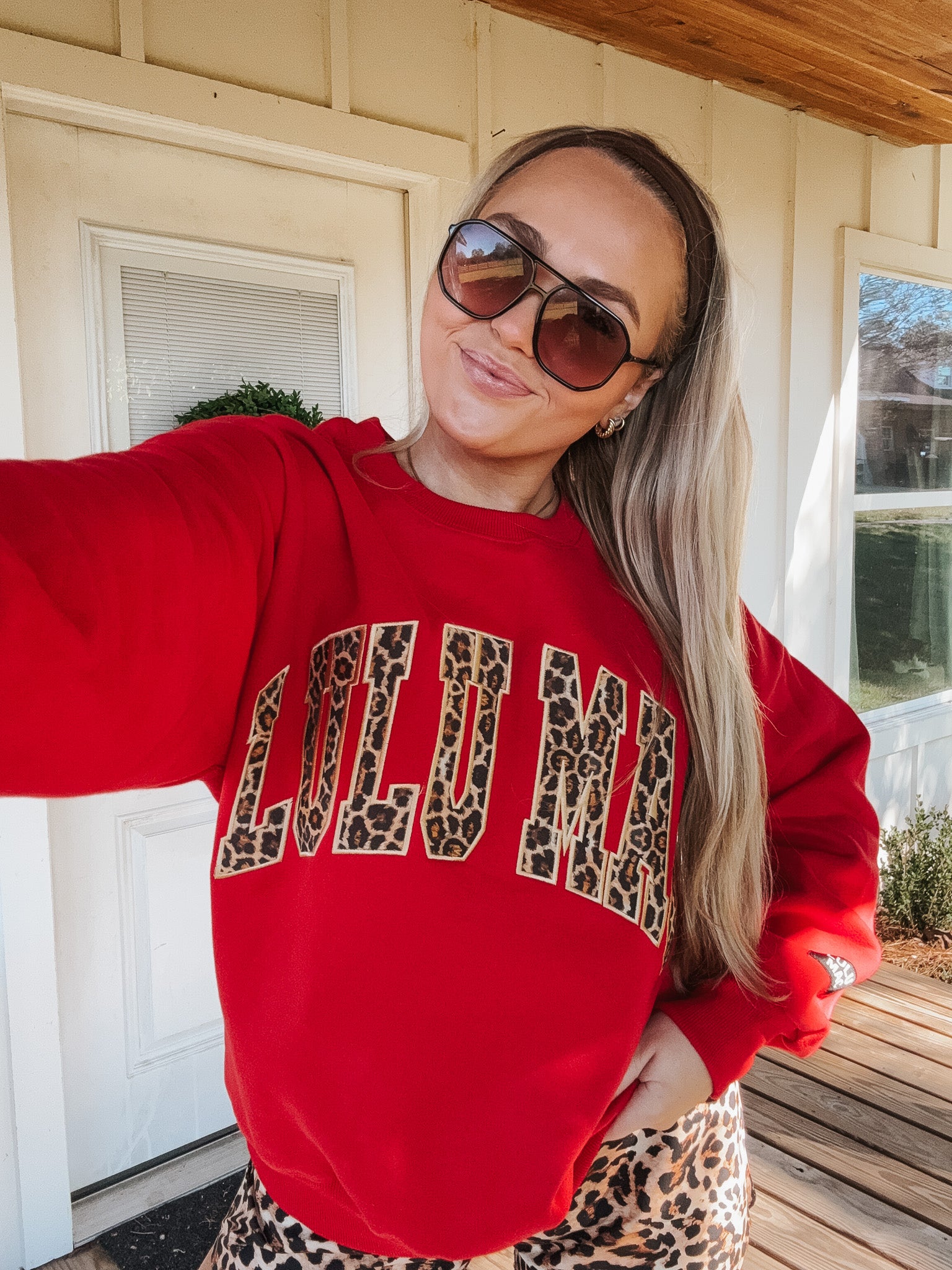 Lulu Mac Sweatshirt in Red Leopard