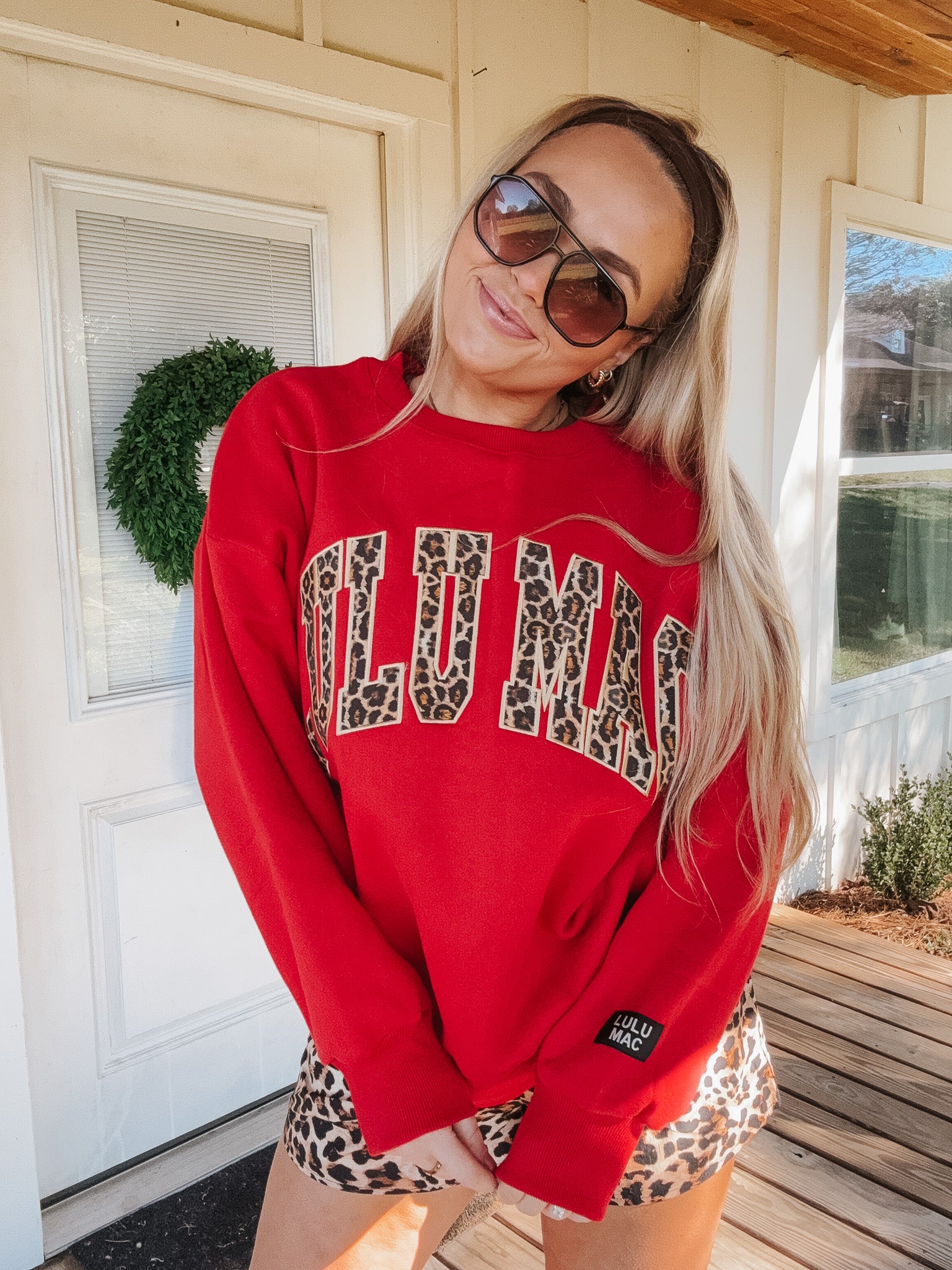 Lulu Mac Sweatshirt in Red Leopard