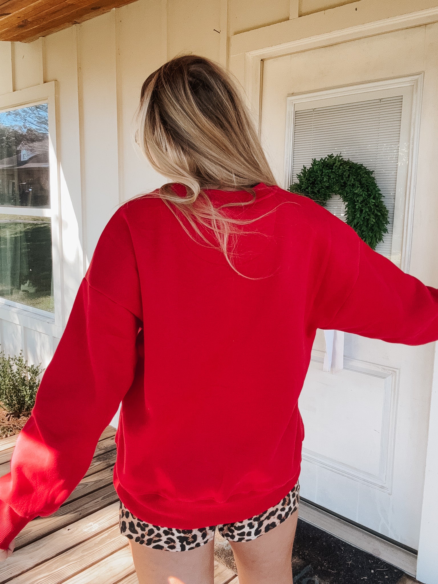 Lulu Mac Sweatshirt in Red Leopard