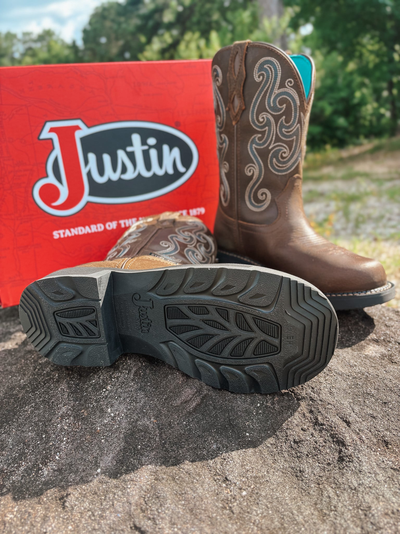 Justin BOTA DE TRABAJO IMPERMEABLE TASHA DE 11" CON PUNTA DE ACERO para mujer