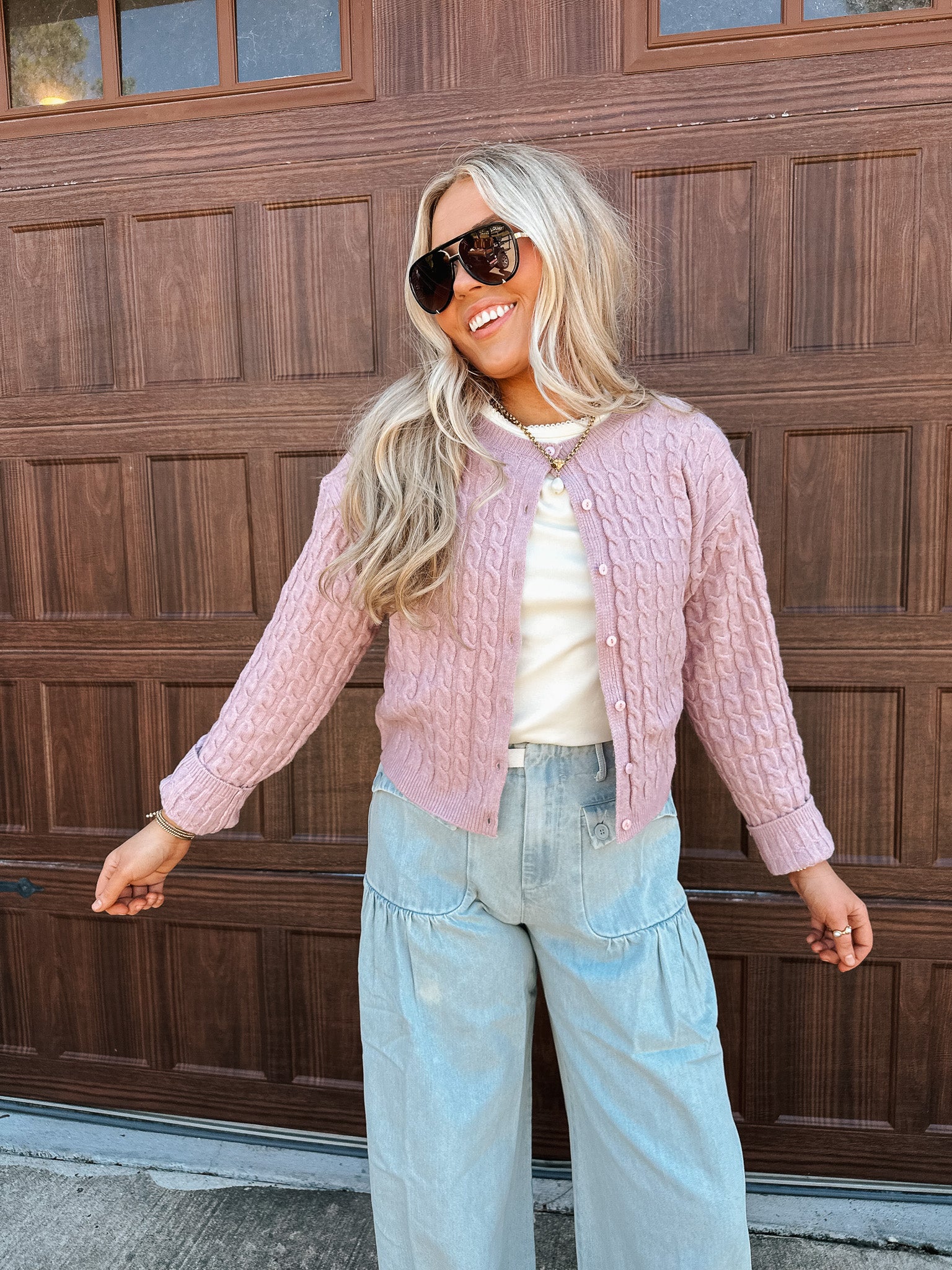 Cozy Embrace Dusty Rose Cardigan