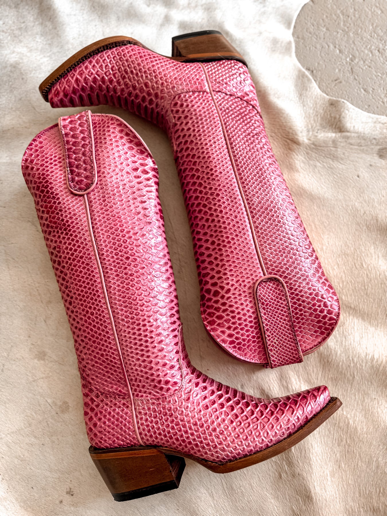Women's Tanner Mark Pink Python Boots – Boot Country