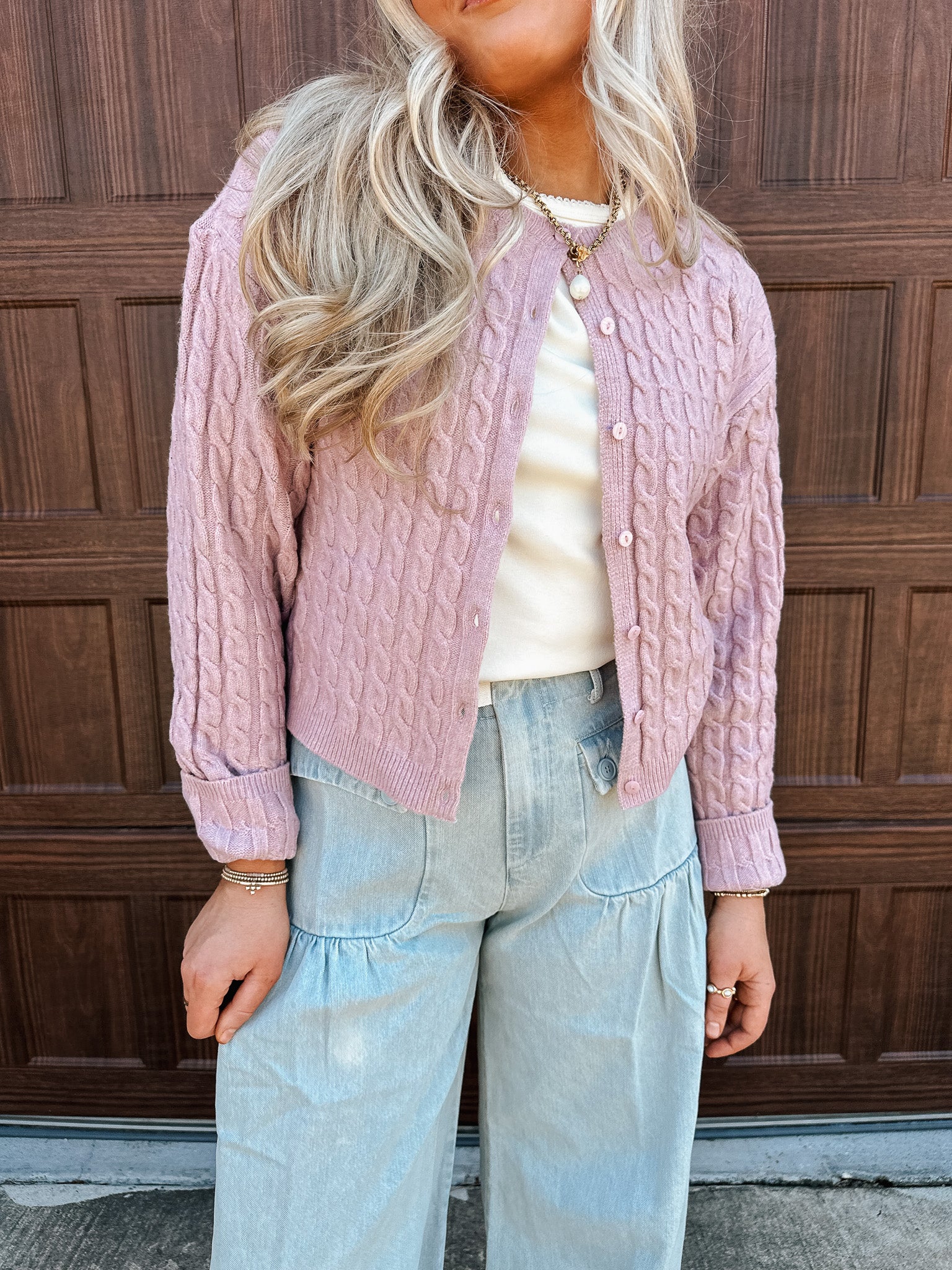 Cozy Embrace Dusty Rose Cardigan