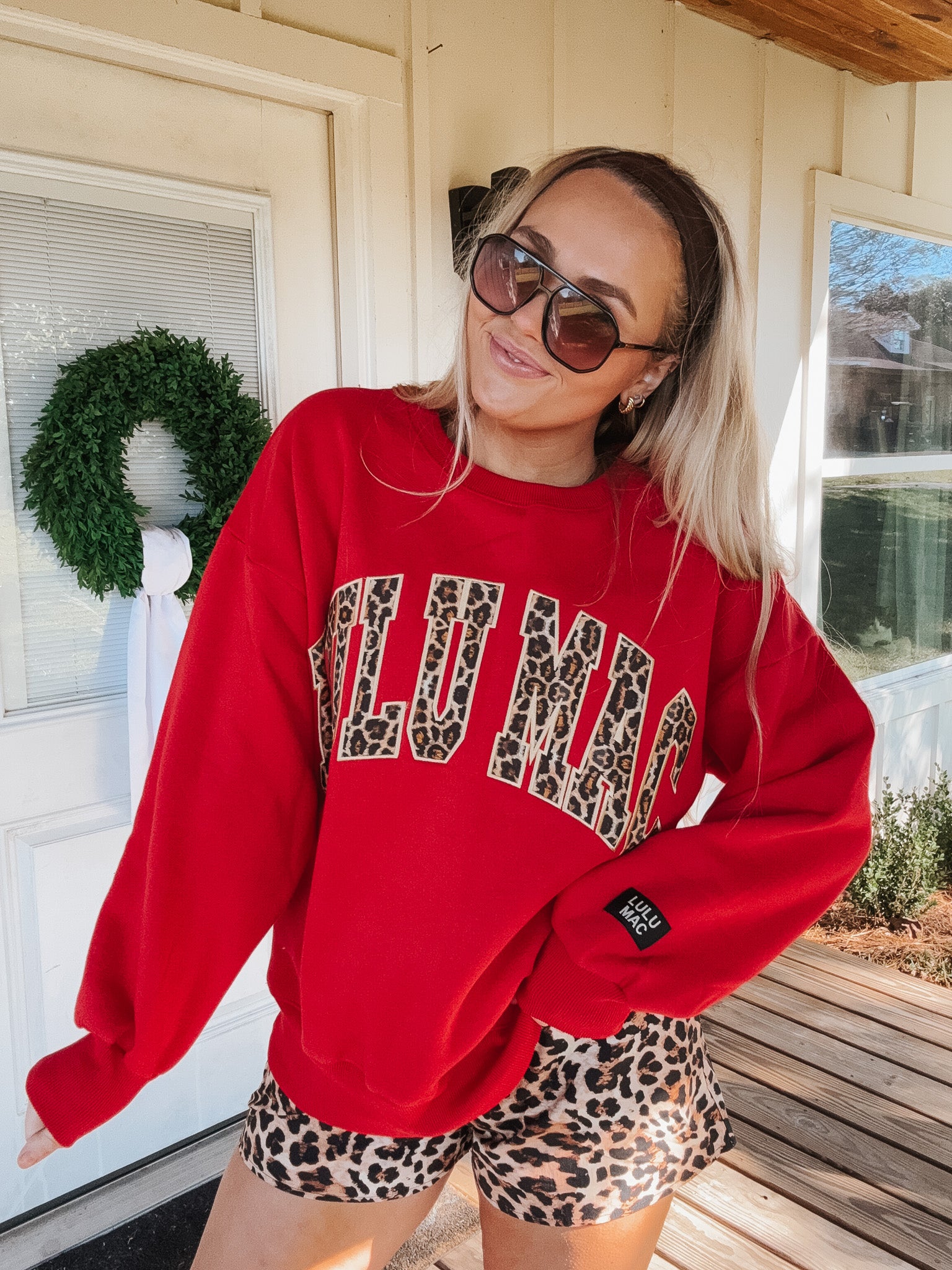 Lulu Mac Sweatshirt in Red Leopard