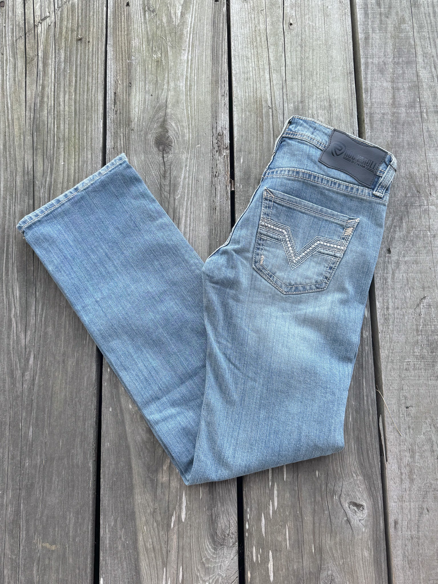 Rock & Roll Denim Men's Pistol Vintage Medium Wash Straight Jeans