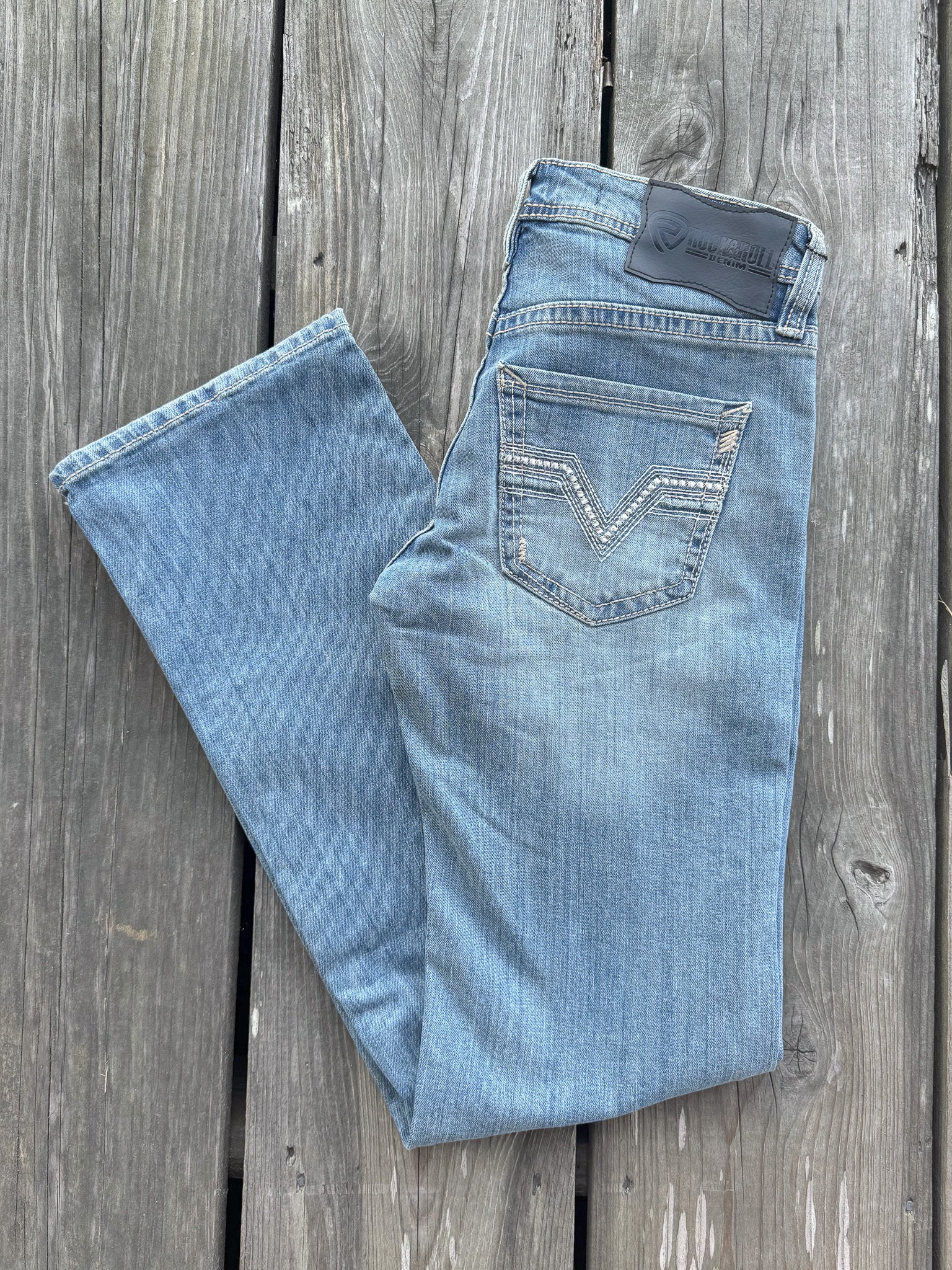 Rock & Roll Denim Men's Pistol Vintage Medium Wash Straight Jeans