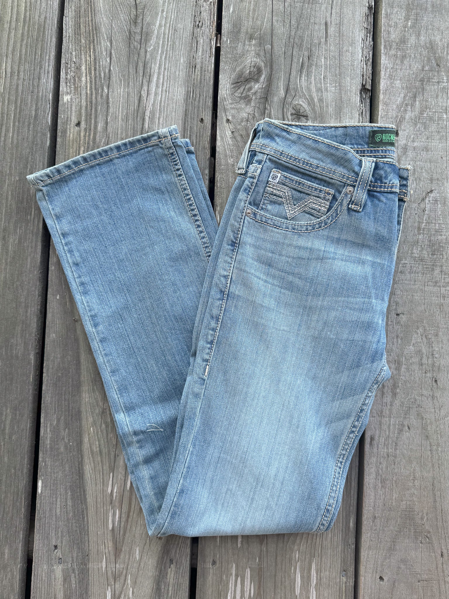 Rock & Roll Denim Men's Pistol Vintage Medium Wash Straight Jeans