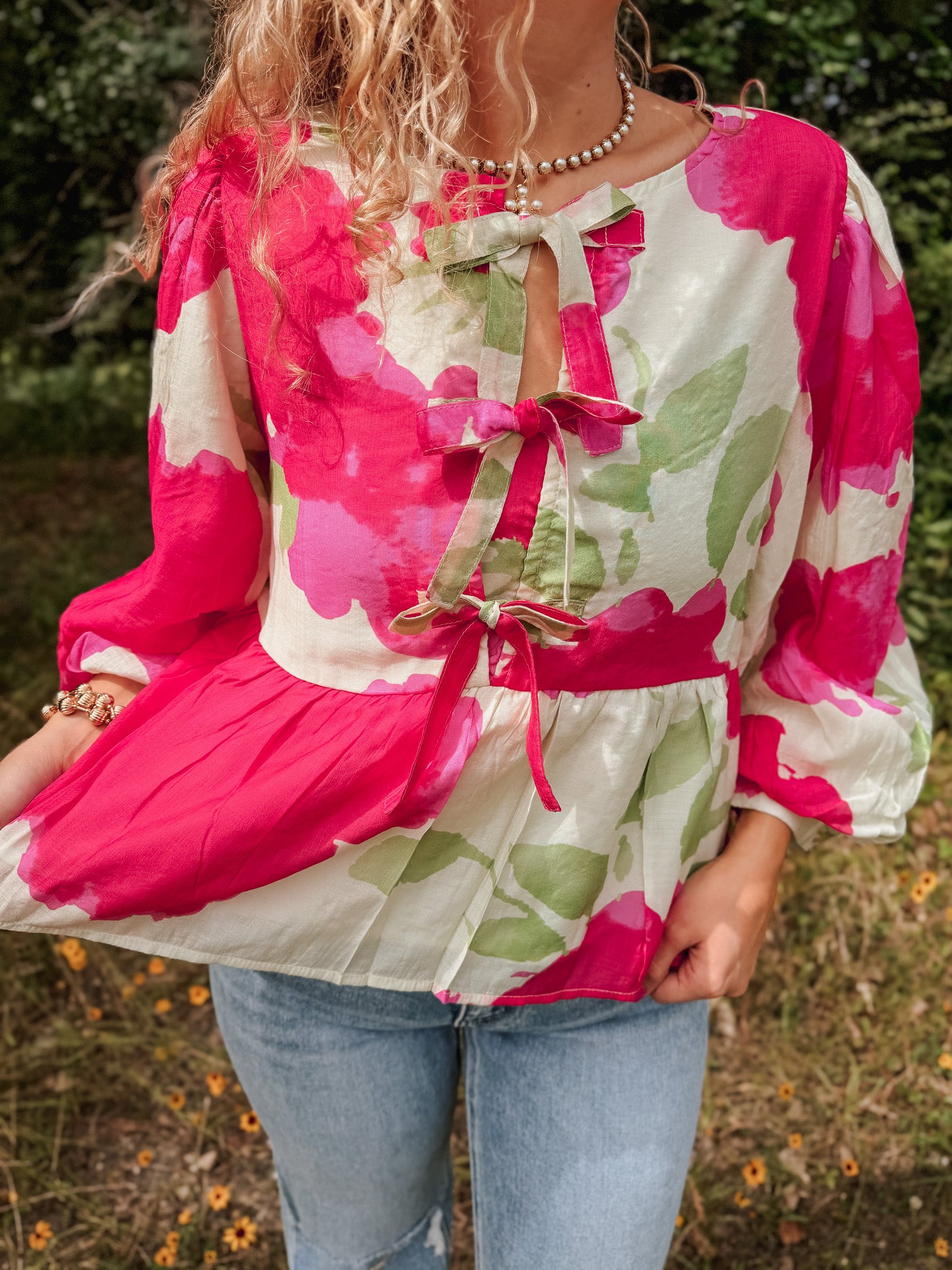 Sweet Reminder Floral Tie Top
