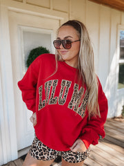 Lulu Mac Sweatshirt in Red Leopard