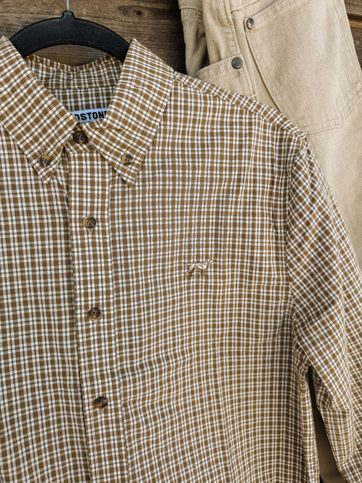 Fieldstone | Cedar Button Down in Golden Brown