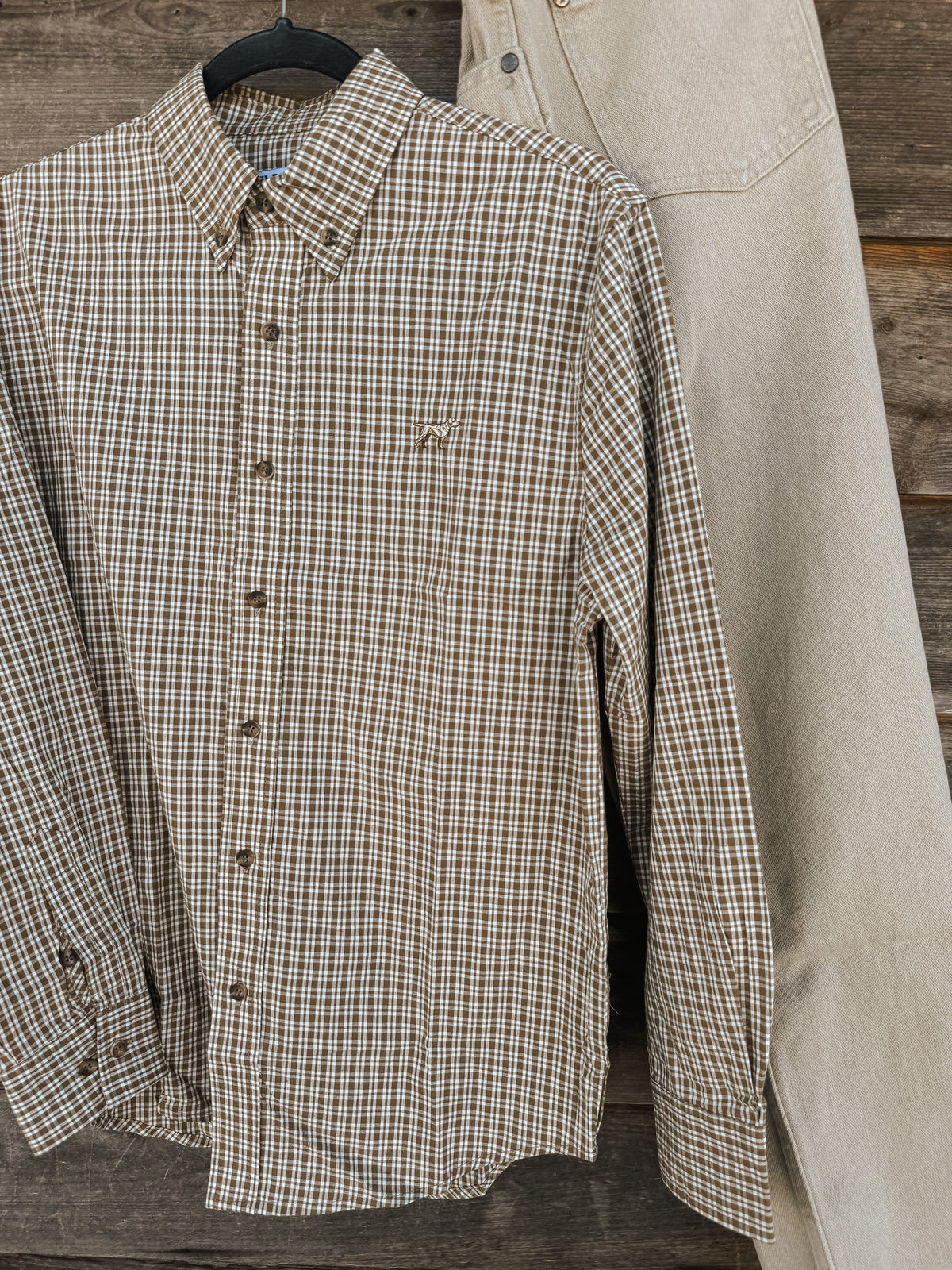 Fieldstone | Cedar Button Down in Golden Brown