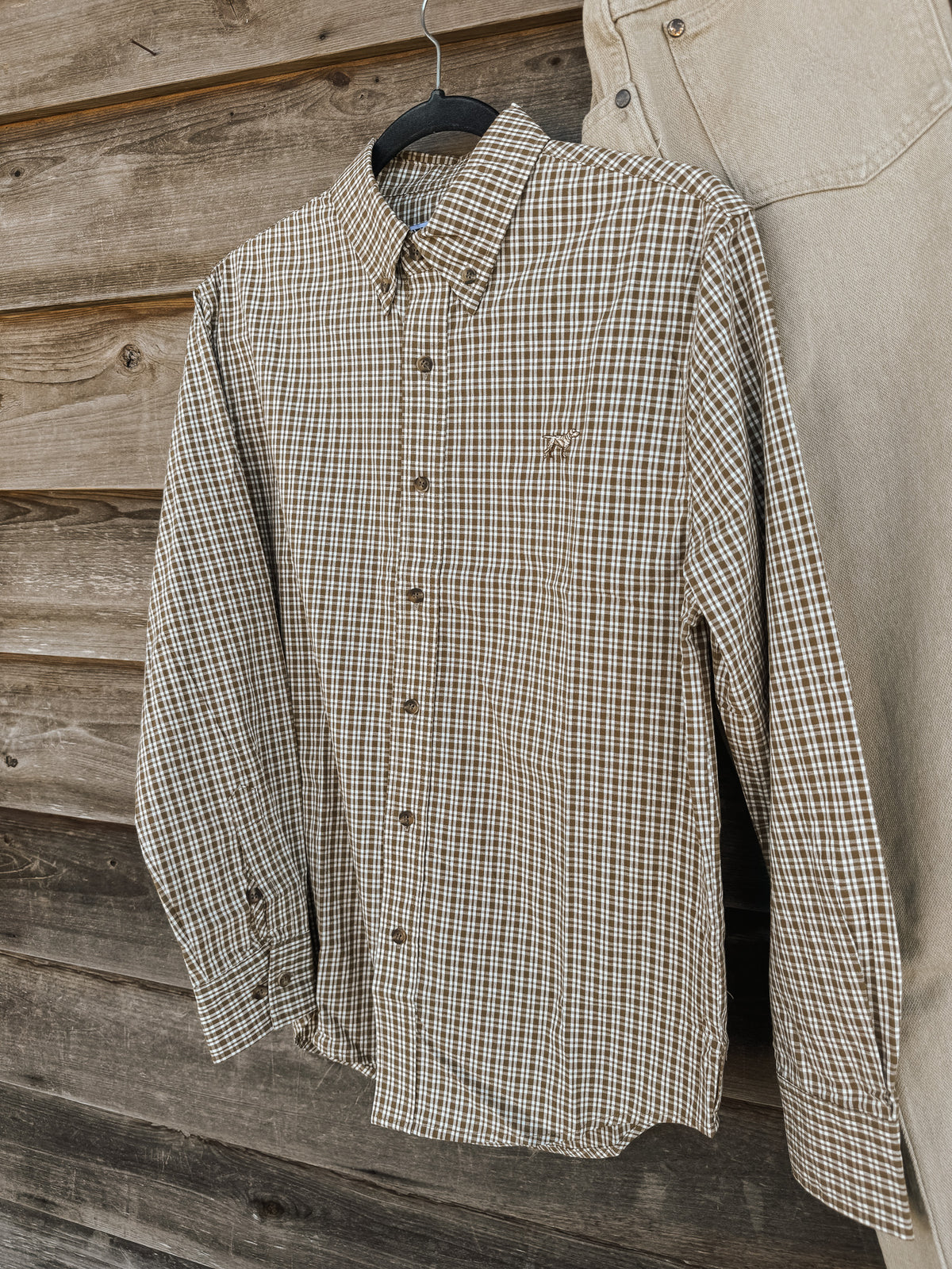 Fieldstone | Cedar Button Down in Golden Brown