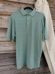 Southern Marsh | Newcastle Stripe Featherlight Polo in Green