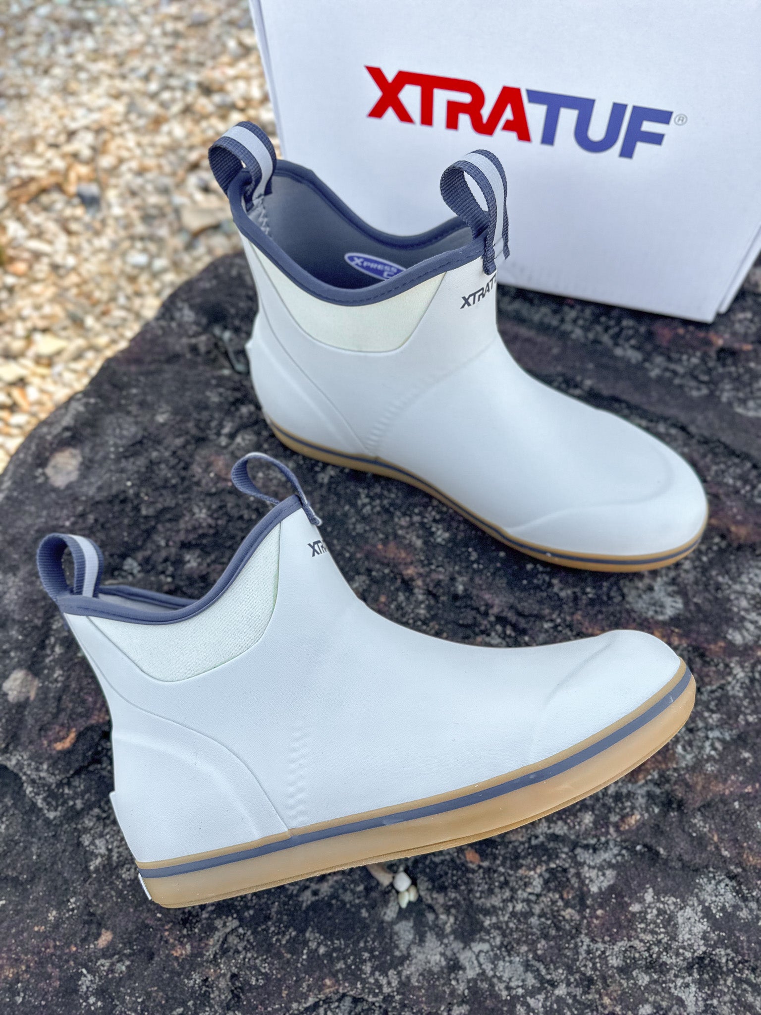 Men's XTRATUF Ankle Deck Boot in White/Navy