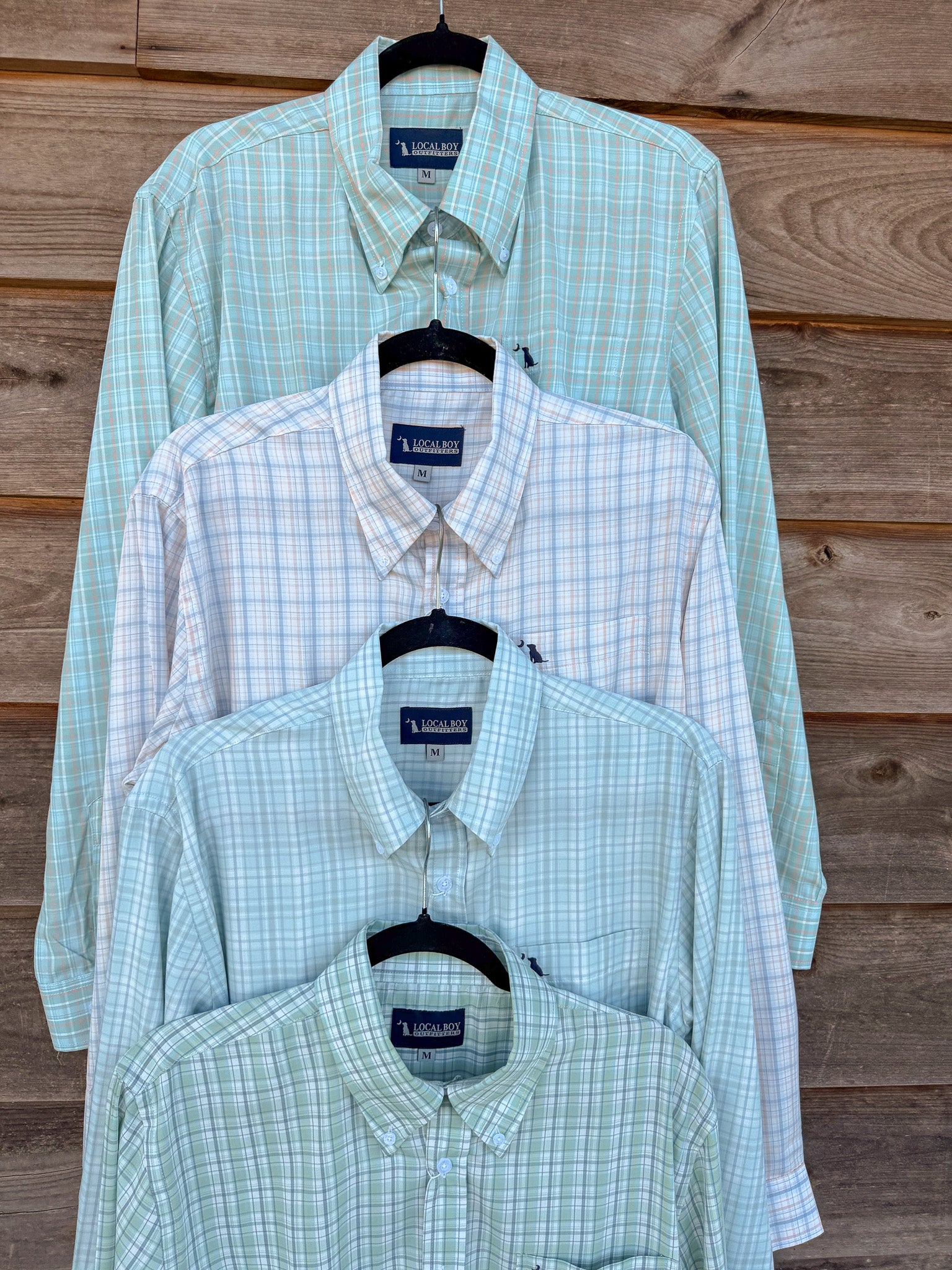 Local Boy Lee Dress Shirt in Light Blue & Salmon