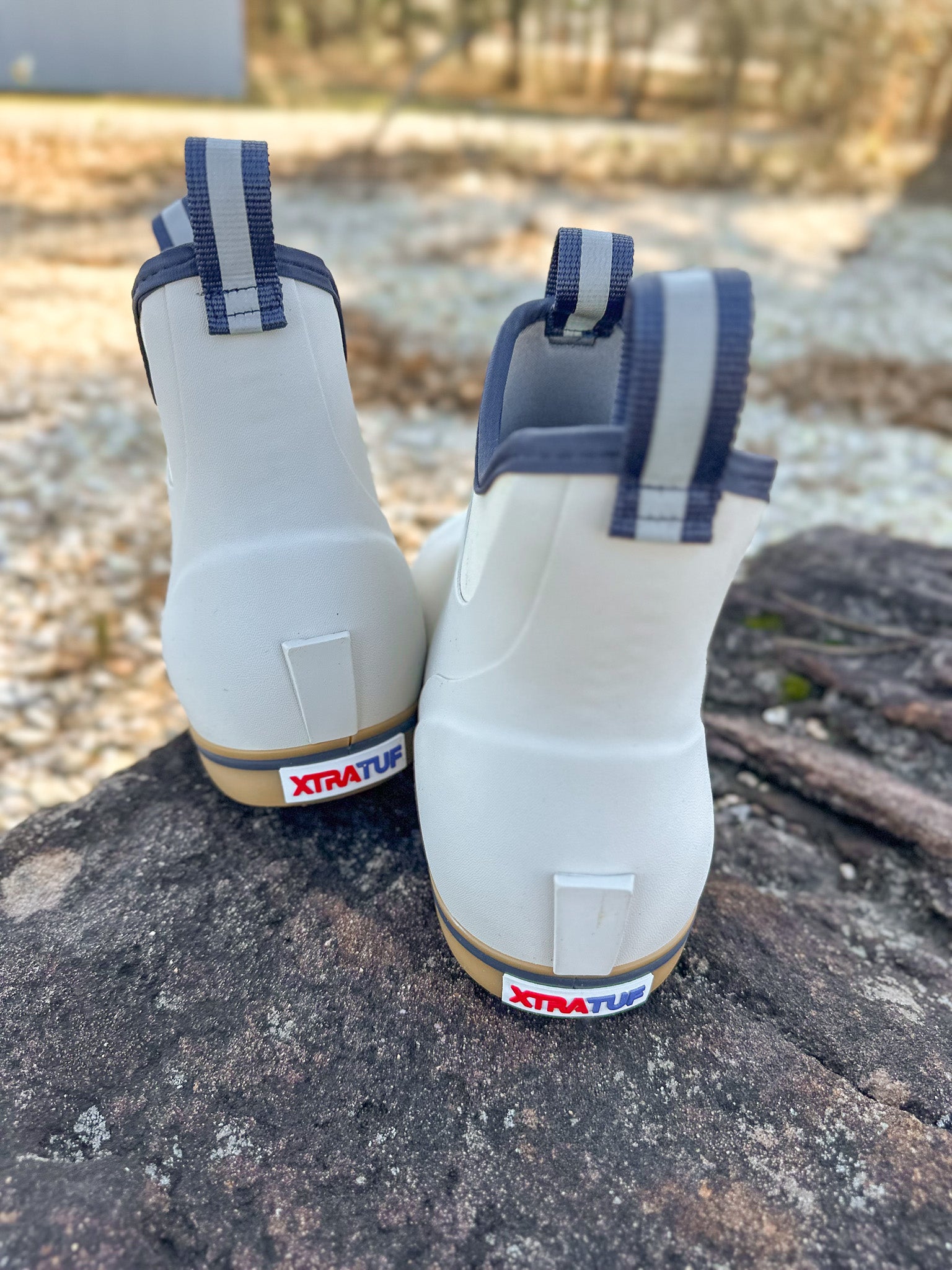 Men's XTRATUF Ankle Deck Boot in White/Navy