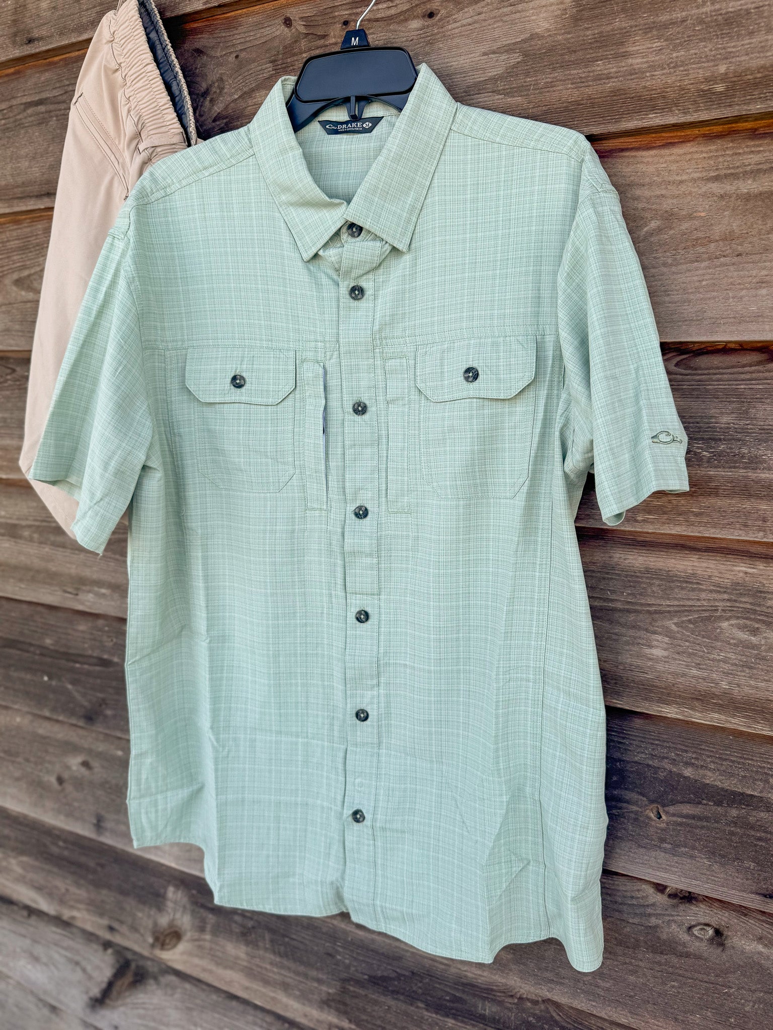 Drake Men's Wingshooter Trey Cross Hatch Short Sleeve Shirt