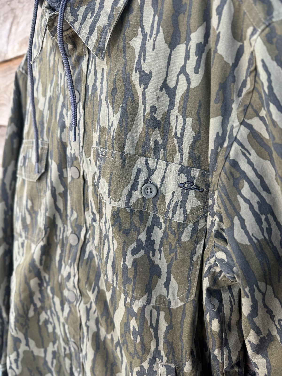 Drake | Campfire Canvas Shirt Jac Hoodie in Bottomland
