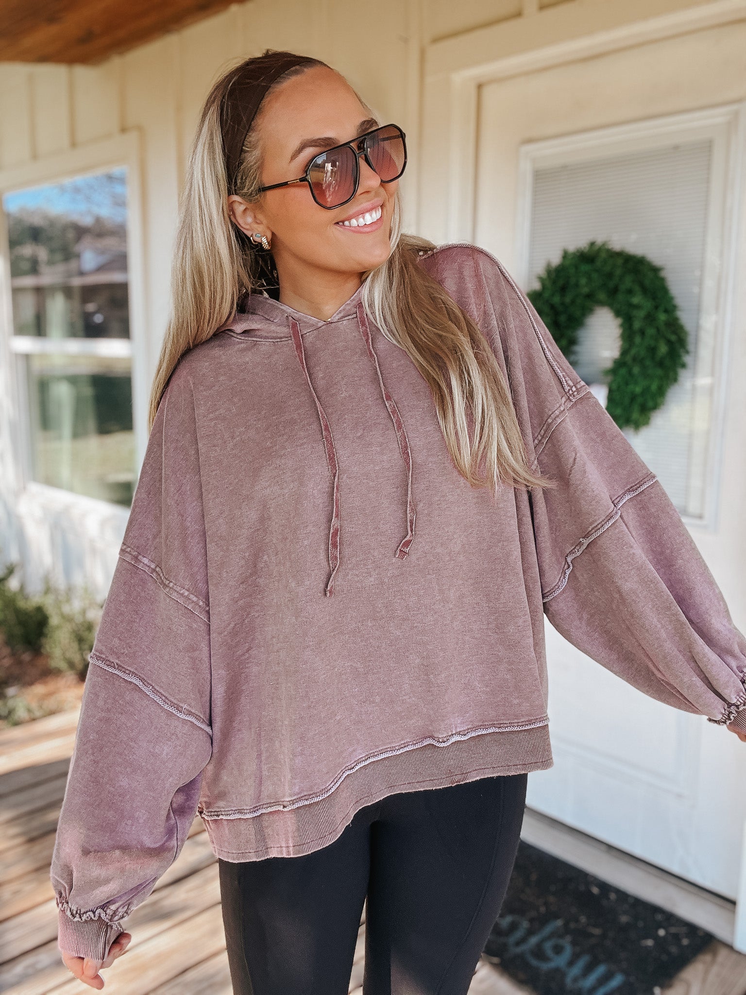 Keep Climbing Washed Mauve Pullover