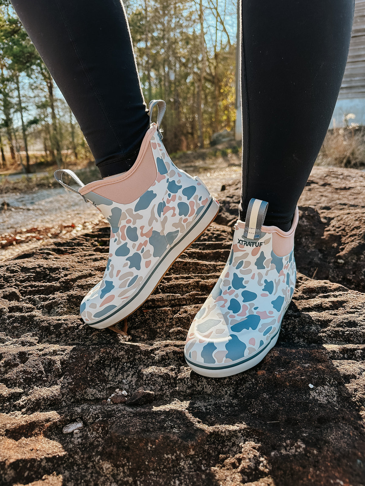 XTRATUF | Women's Ankle Deck Boots in Ivory Duck Camo