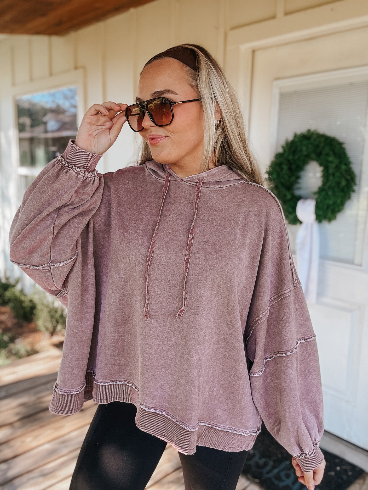 Keep Climbing Washed Mauve Pullover