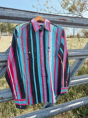 Wrangler Men's Vintage-Inspired Brushpopper Pearl Snap in Multi