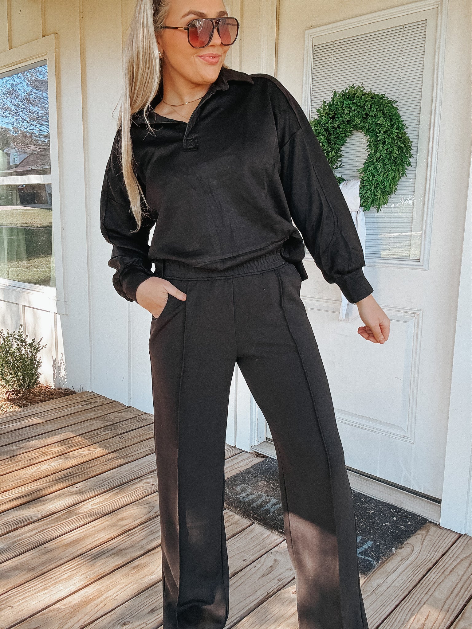 Effortlessly Smooth Black Scuba Pants