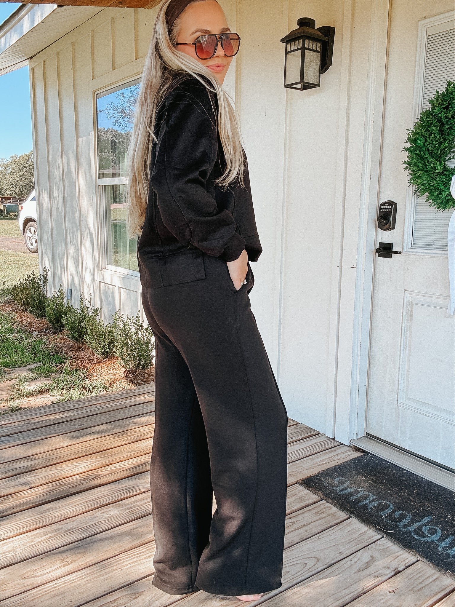 Effortlessly Smooth Black Scuba Pants