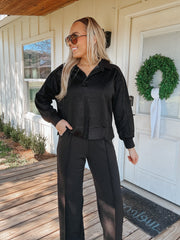 Effortlessly Smooth Black Scuba Pants