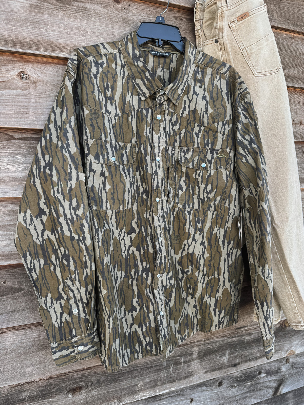 Drake | Cinco Ranch Western Acid Wash Shirt in Bottomland