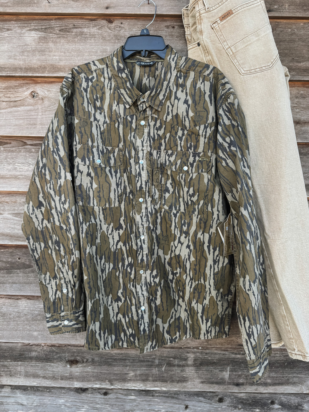 Drake | Cinco Ranch Western Acid Wash Shirt in Bottomland
