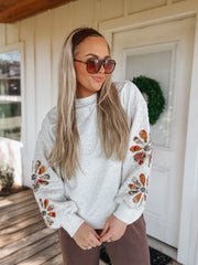 Flower Day Heather Grey Sweatshirt