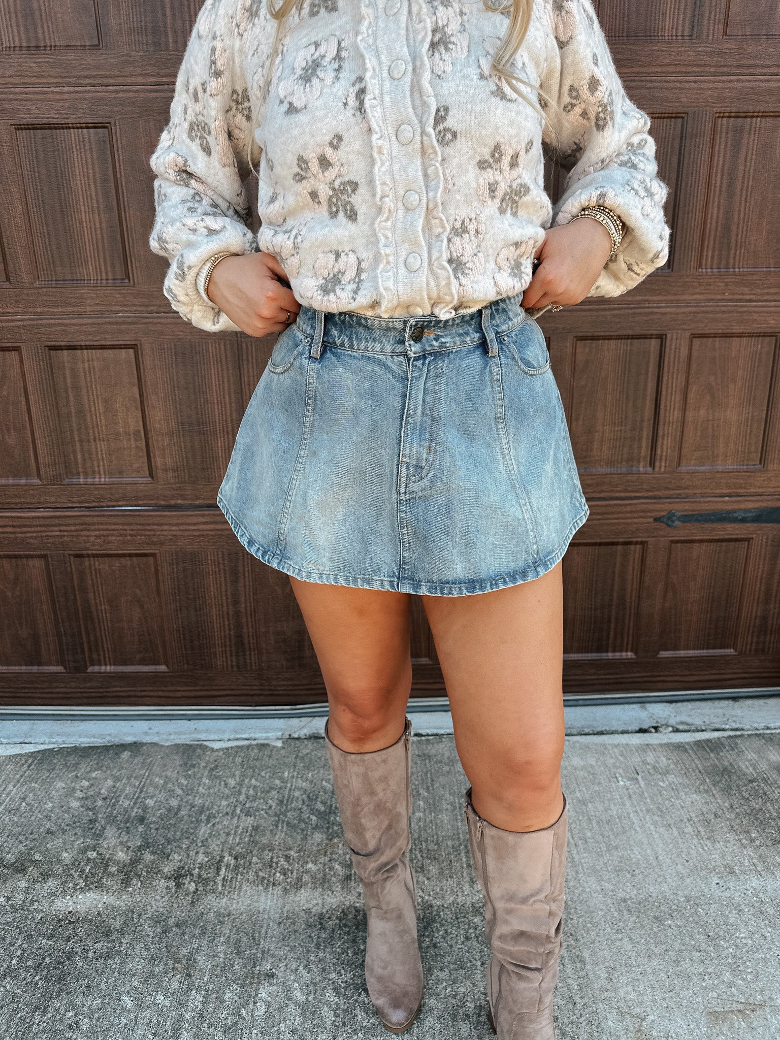 Uptown Charm Denim Skirt