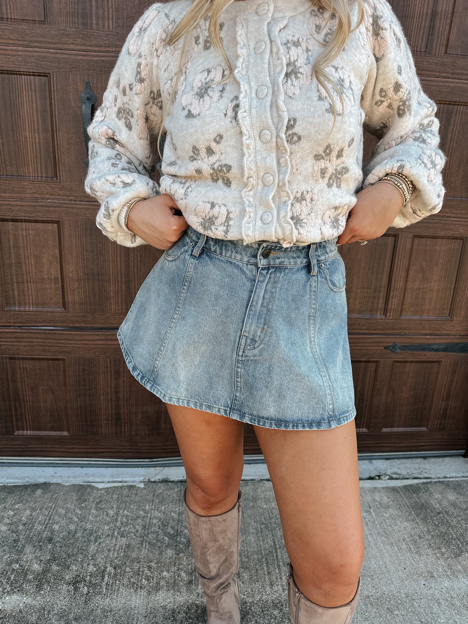 Uptown Charm Denim Skirt