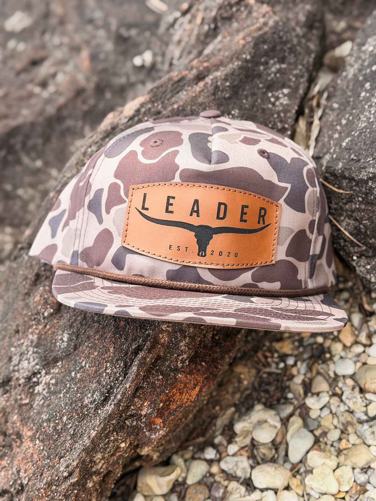 Leader Snapback Cap in Old School Camo