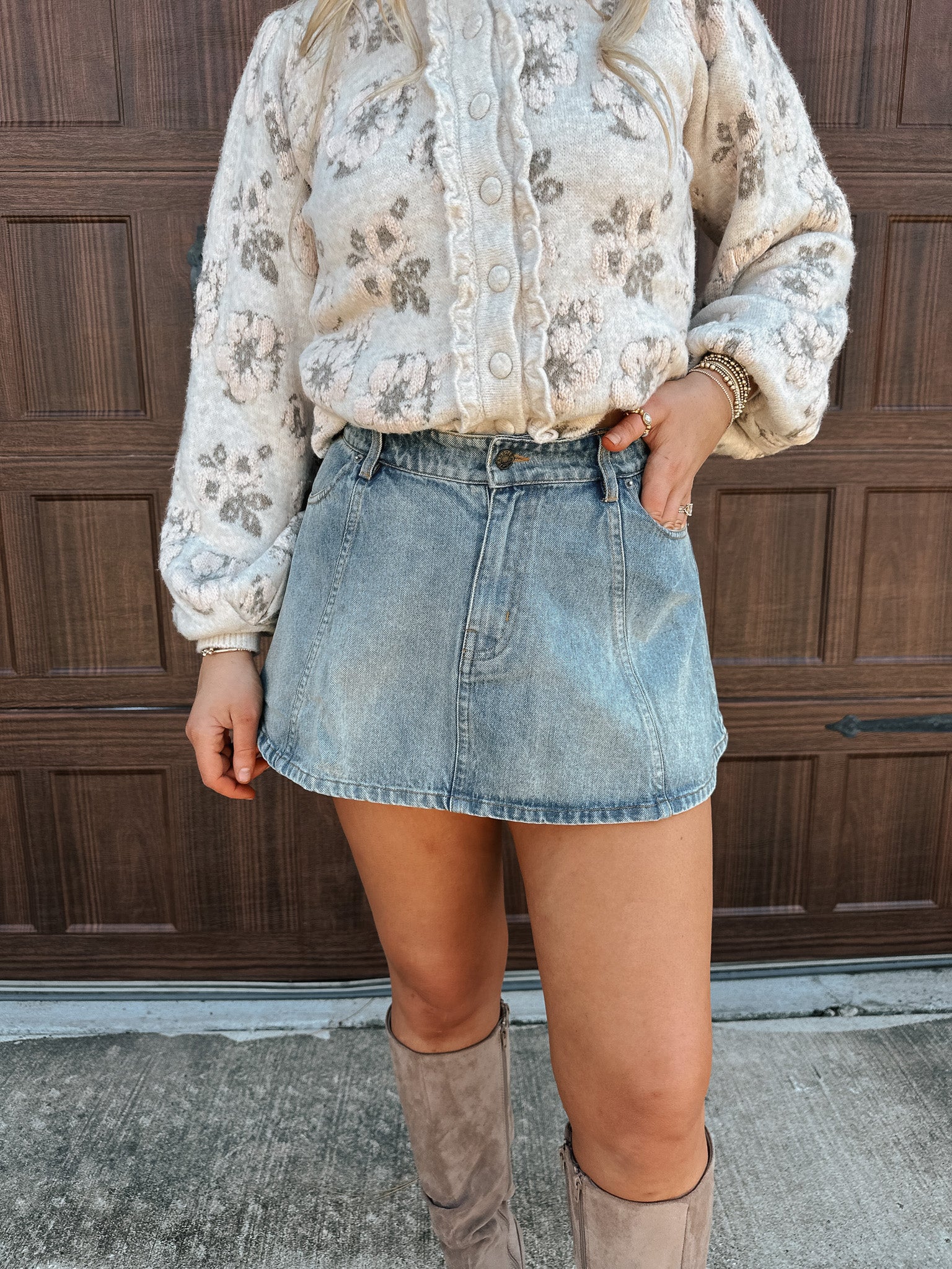 Uptown Charm Denim Skirt