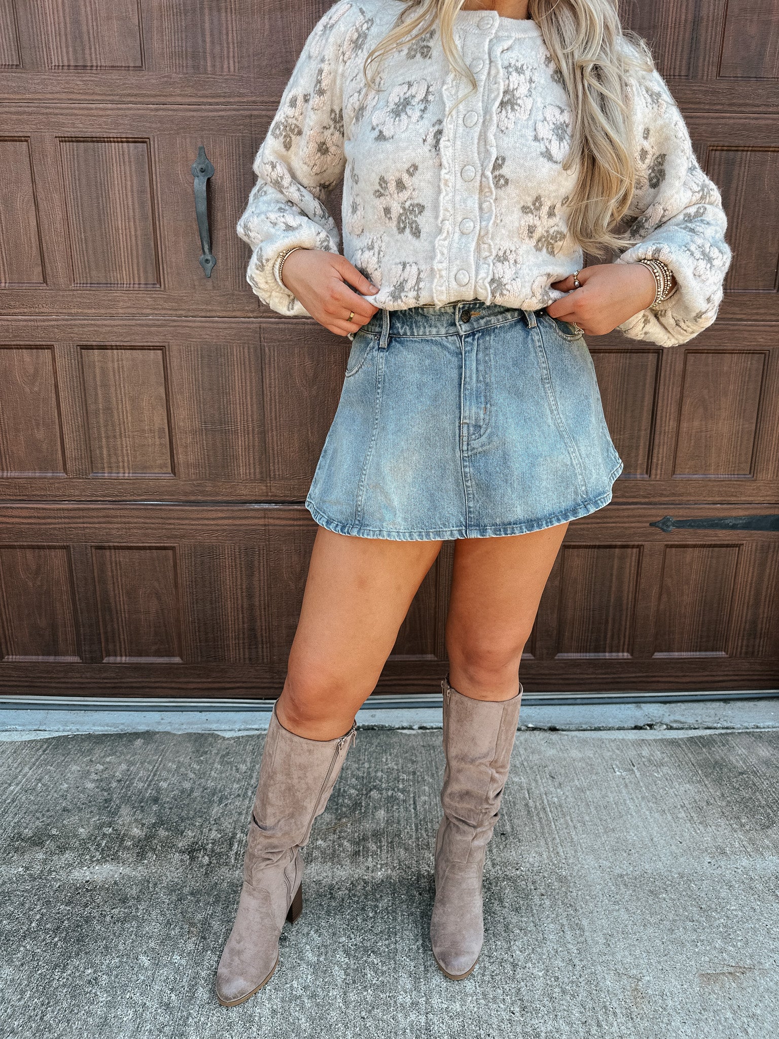 Uptown Charm Denim Skirt