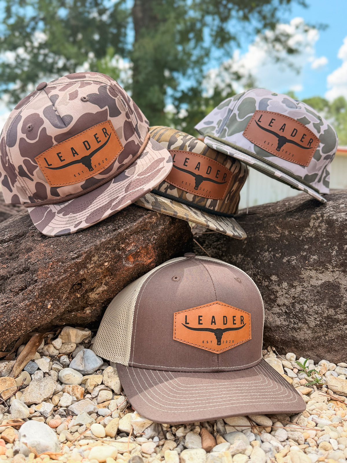 Leader Snapback Cap in Old School Camo