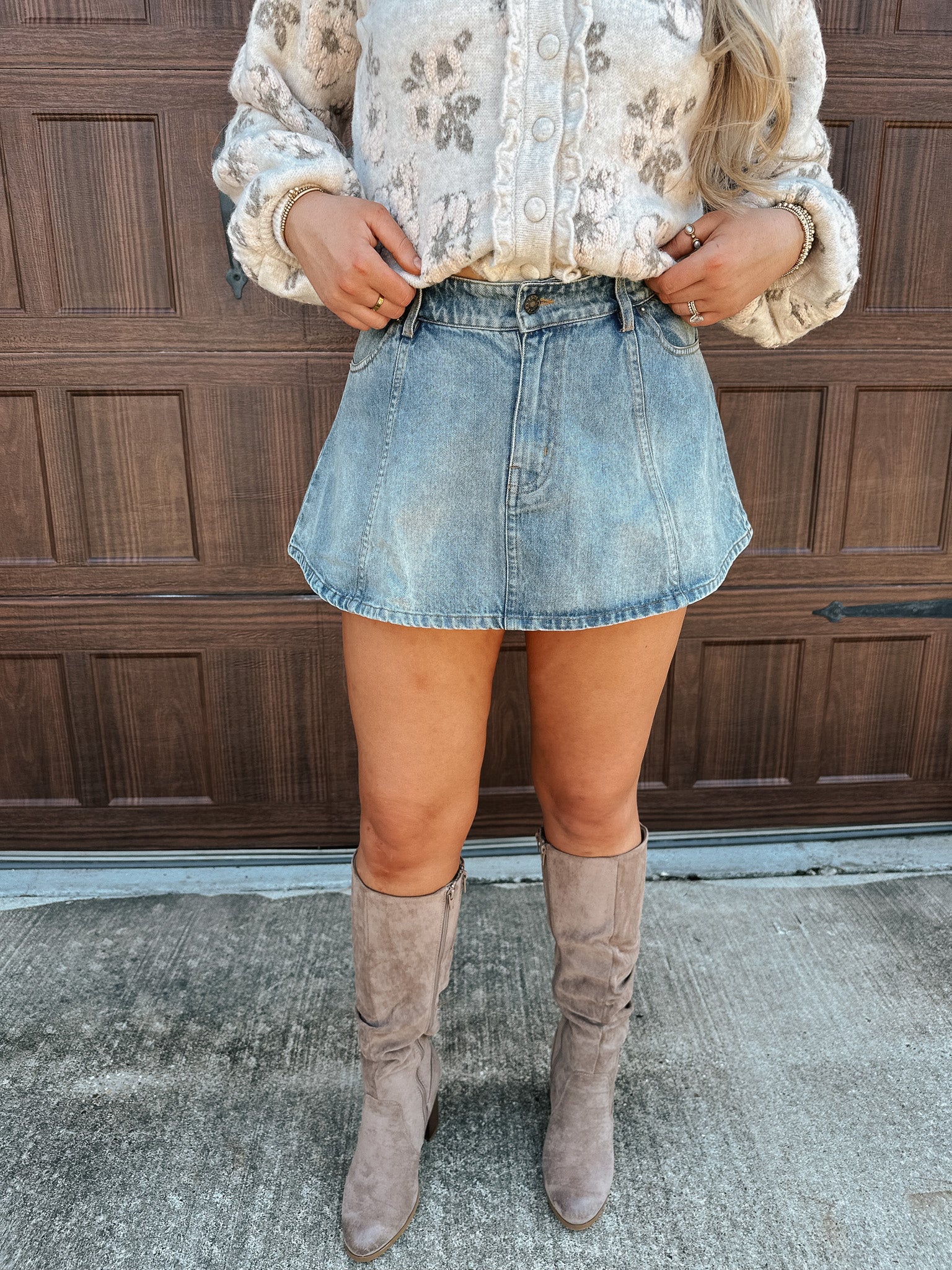 Uptown Charm Denim Skirt