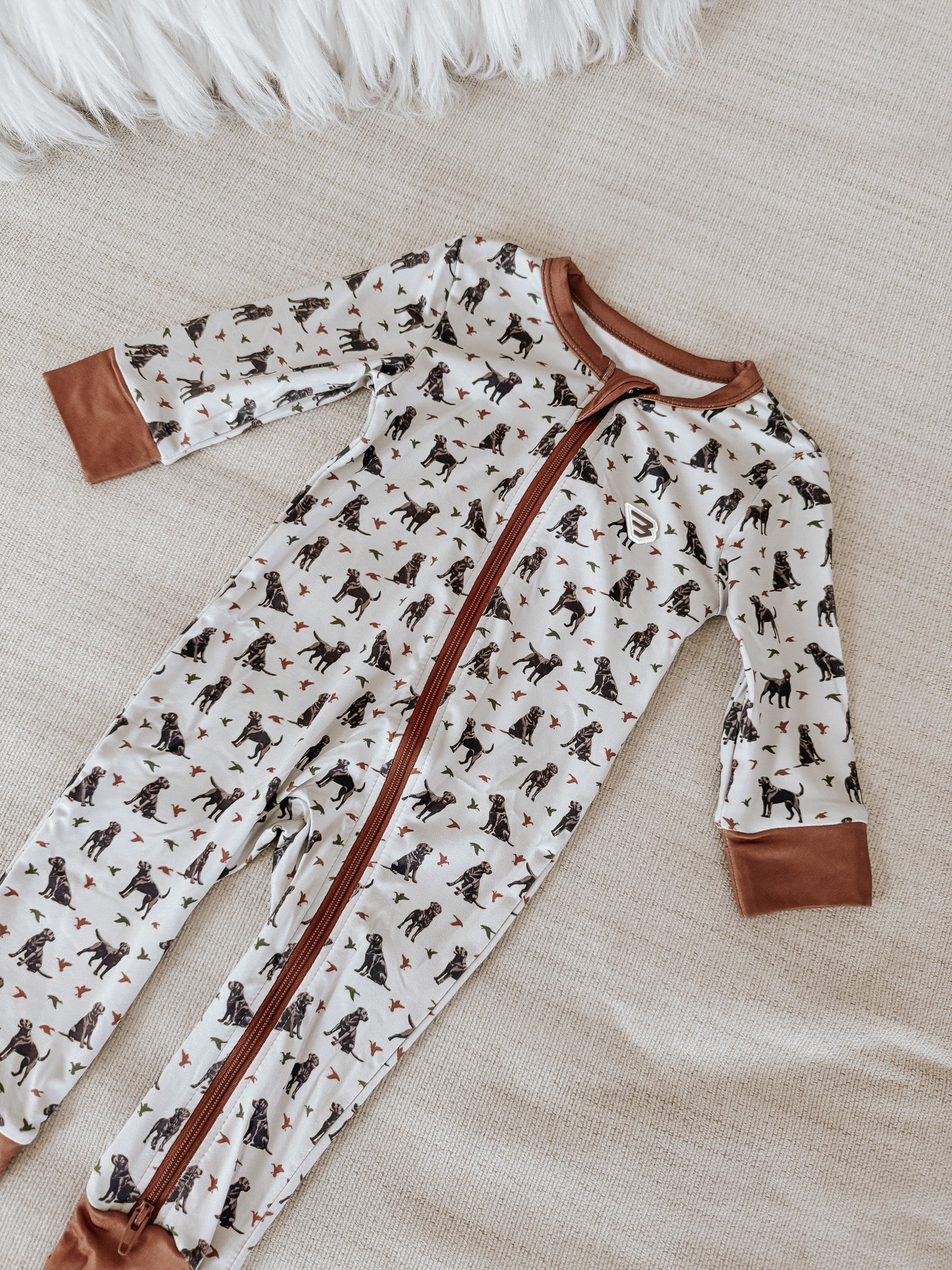 Burlebo Baby Zip Up - Ducks And Dogs