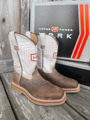 Men's Horse Power Earth Distressed Bison Steel Toe Work Boots