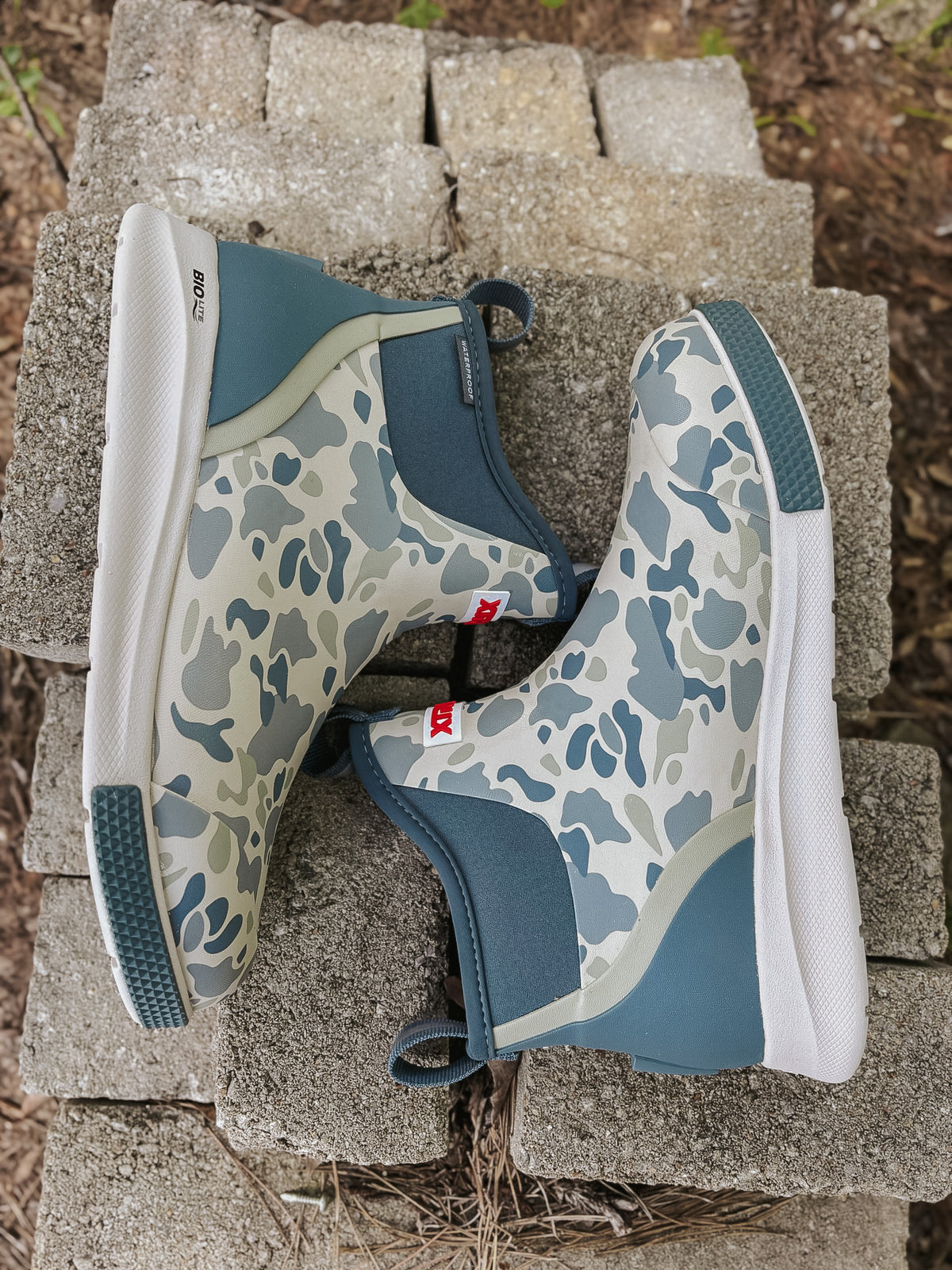 Men's Xtratuf Sport Ankle Deck Boot in Stormy Duck Camo