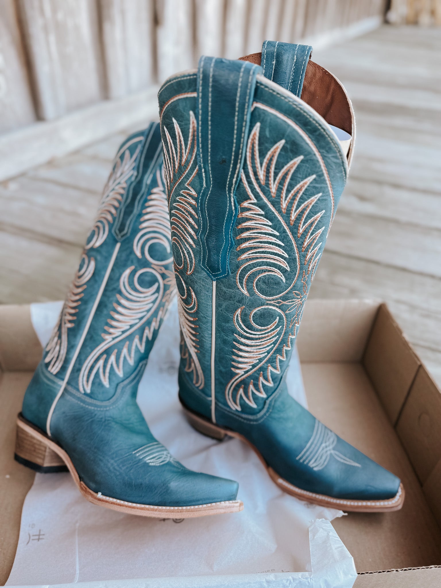 Women's Corral Faded Teal Blue Embroidery Boots